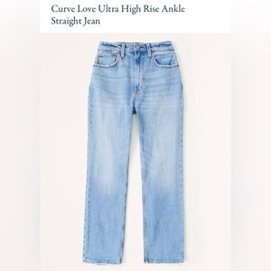 Abercrombie & Fitch Curve Love Ultra High Rise Ankle Straight Jean- 29/8 Short